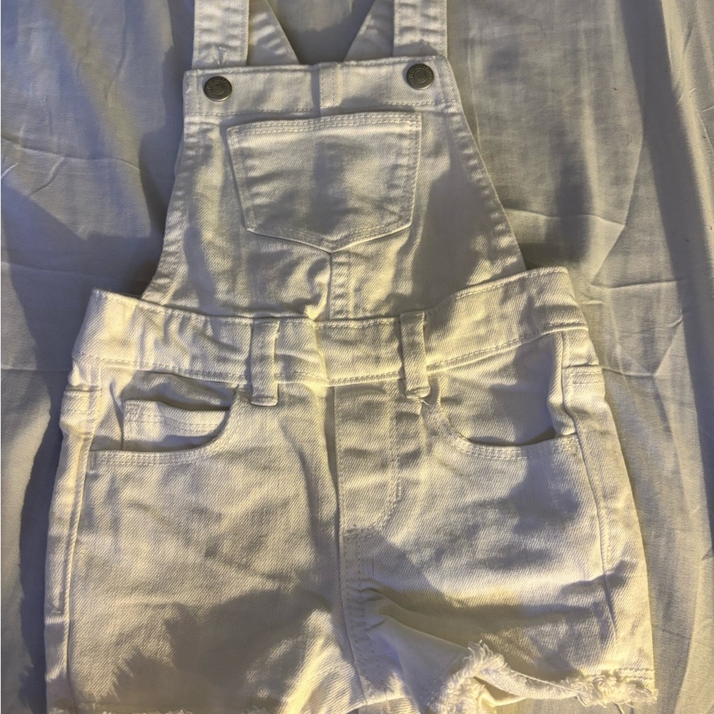 White Denim Overalls